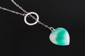Jade Heart Lariat Necklace