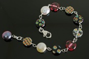 “Murano” Bead and Coin Pearl Bracelet