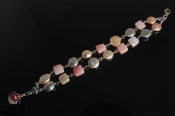 Pink Opal and Coin Pearl Bracelet